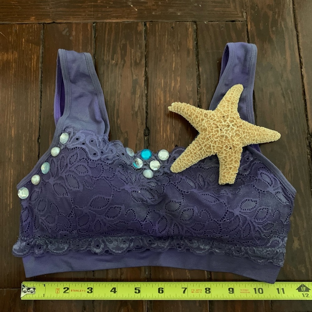 Small handmade purple mermaid women’s Halloween costume top nautical fisherman
